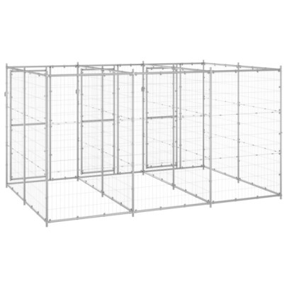Padoc Câini Exterior 7,26 m² Oțel Galvanizat - Livrare Gratuită