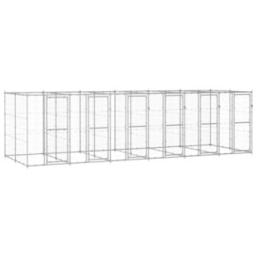 Padoc Câini Exterior 14,52 m² - Oțel Galvanizat Rezistent