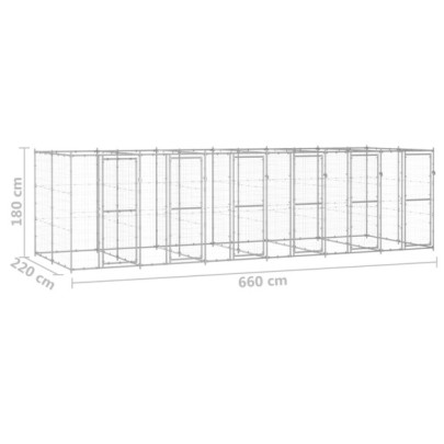 Padoc Câini Exterior 14,52 m² - Oțel Galvanizat Rezistent