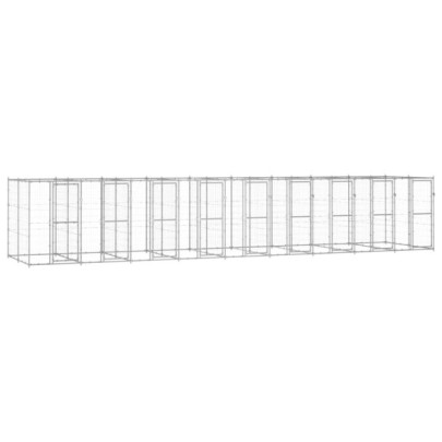 Padoc pentru câini de exterior - 21,78 m² - oțel galvanizat
