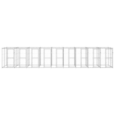 Padoc Câini Exterior 21,78 m² - Oțel Galvanizat | Livrare Gratuită