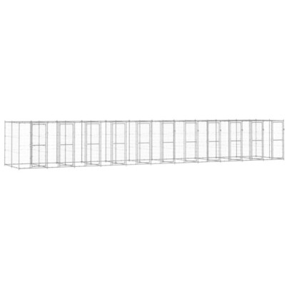 Padoc pentru câini de exterior - 26,62 m² - oțel galvanizat