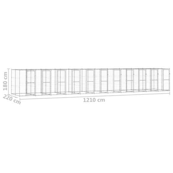Padoc Câini Exterior 26,62 m² - Oțel Galvanizat | Livrare Gratuită