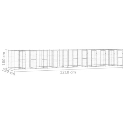 Padoc Câini Exterior 26,62 m² - Oțel Galvanizat | Livrare Gratuită