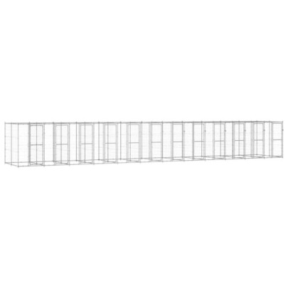 Padoc pentru câini de exterior - 29,04 m² - oțel galvanizat
