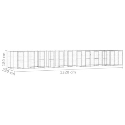 Padoc Câini Exterior 29m² - Oțel Galvanizat Rezistent