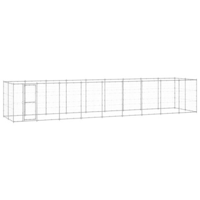Padoc pentru câini de exterior - 21,78 m² - oțel galvanizat