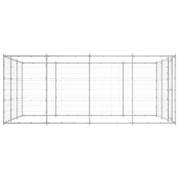 Padoc Câini Exterior 14,52 m² - Oțel Galvanizat Rezistent