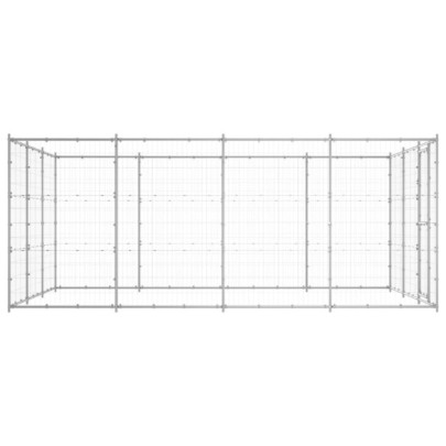 Padoc Câini Exterior 14,52 m² - Oțel Galvanizat Rezistent