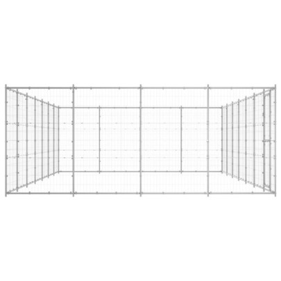 Padoc Câini Exterior 34 m² - Oțel Galvanizat - Livrare Gratuită