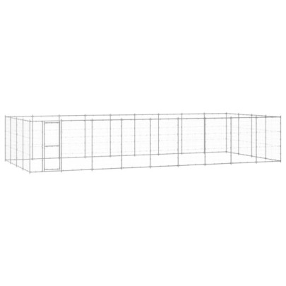 Padoc pentru câini de exterior - 43,56 m² - oțel galvanizat
