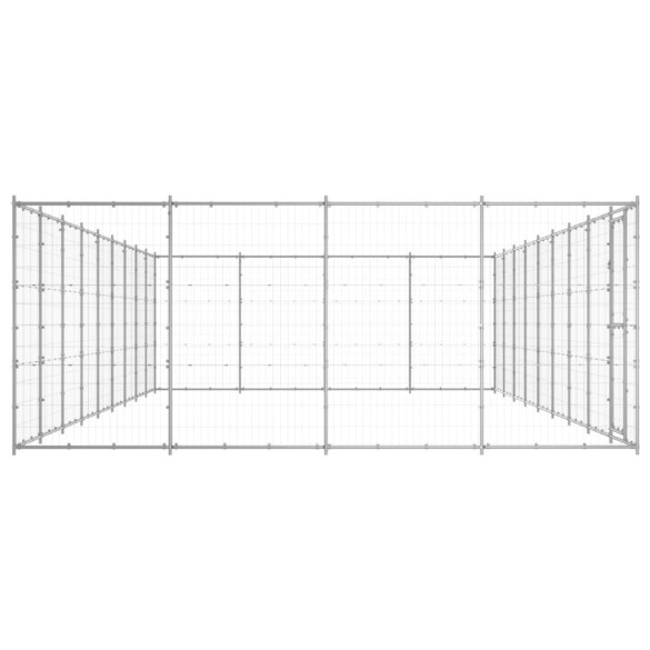 Padoc Câini Exterior 43,56 m² - Oțel Galvanizat | Livrare Gratuită
