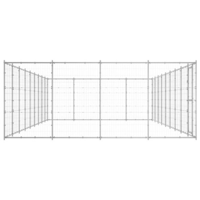 Padoc Câini Exterior 43,56 m² - Oțel Galvanizat | Livrare Gratuită