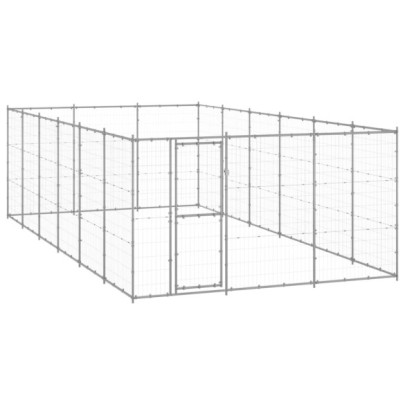 Padoc pentru câini de exterior - 21,78 m² - oțel galvanizat