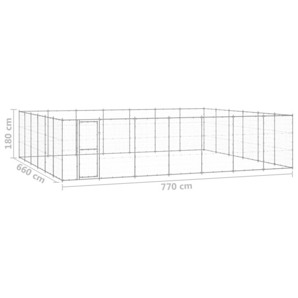Padoc Câini Exterior 50m² - Oțel Galvanizat | Livrare Gratuită