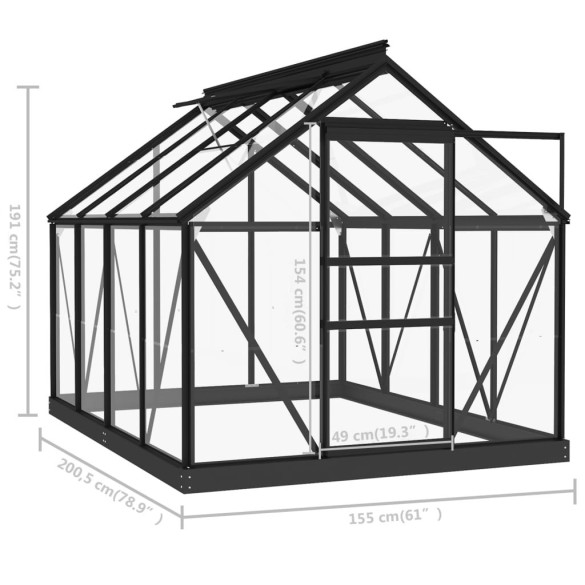 Seră Antracit din Sticlă - Aluminiu Rezistent - Livrare Gratuită Seră Antracit din Sticlă - Aluminiu Rezistent - Livrare Gratuită