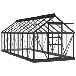 Seră din Sticlă Antracit - 155x395,5x191 cm - Aluminiu 2