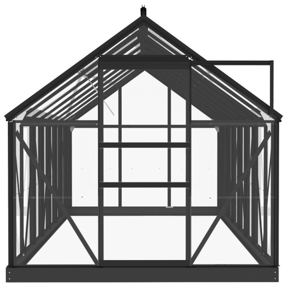 Seră din Sticlă Antracit - 155x395,5x191 cm - Aluminiu Seră din Sticlă Antracit - 155x395,5x191 cm - Aluminiu