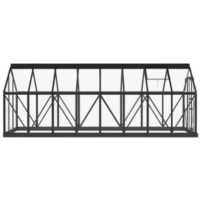 Seră din Sticlă Antracit - 155x395,5x191 cm - Aluminiu