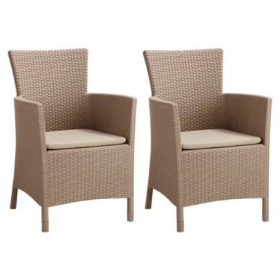 Scaun pentru grădină "Iowa" - cappuccino - 215519 (2x408945)