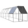 Coteț Păsări Exterior 2x10x2 m - Oțel Zincat | Livrare Gratuită