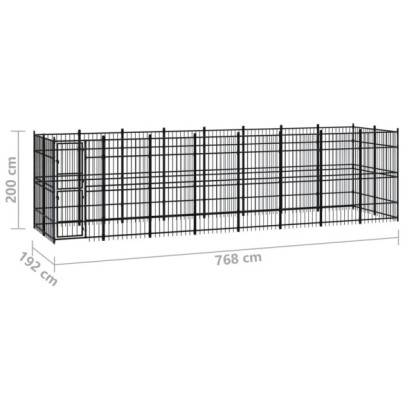 Padoc Câini Exterior 14,75 m² - Oțel Rezistent