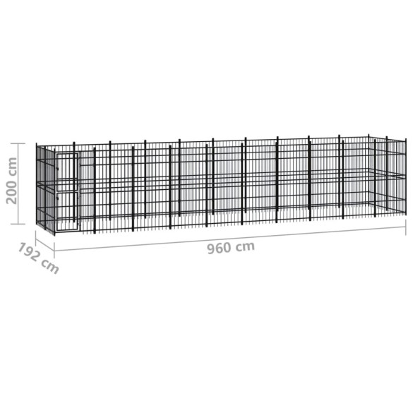 Padoc Câini Exterior 18,43 m² - Oțel Rezistent