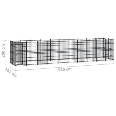 Padoc Câini Exterior 18,43 m² - Oțel Rezistent