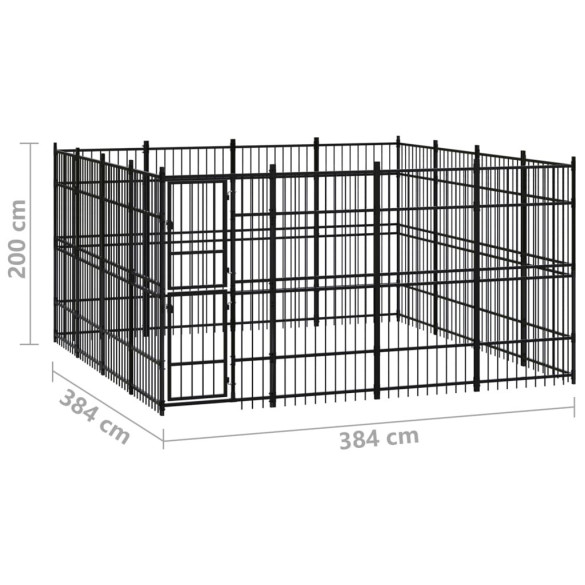 Padoc Câini Exterior 14.75m² Oțel | Livrare Gratuită