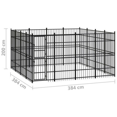 Padoc Câini Exterior 14.75m² Oțel | Livrare Gratuită