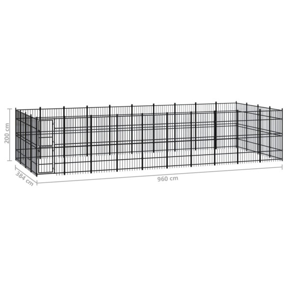 Padoc Câini Exterior 37m² - Oțel Rezistent - Livrare Gratuită