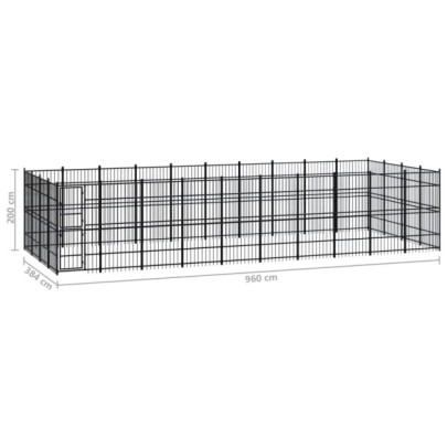 Padoc Câini Exterior 37m² - Oțel Rezistent - Livrare Gratuită