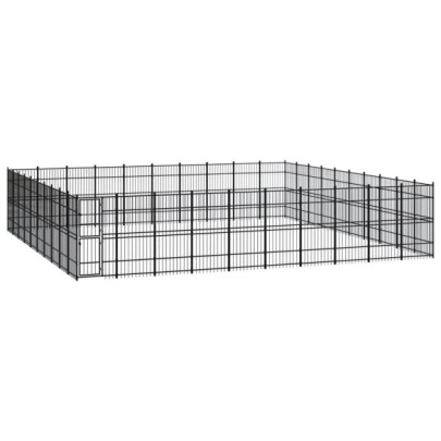 Padoc pentru câini de exterior - 92,16 m² - oțel