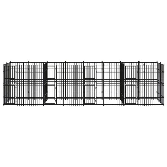 Padoc Câini Exterior 14,75 m² - Oțel | Livrare Gratuită