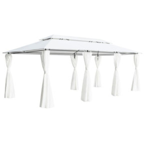 Pavilion cu Perdele Alb 6x3m | Cort Evenimente Exterior