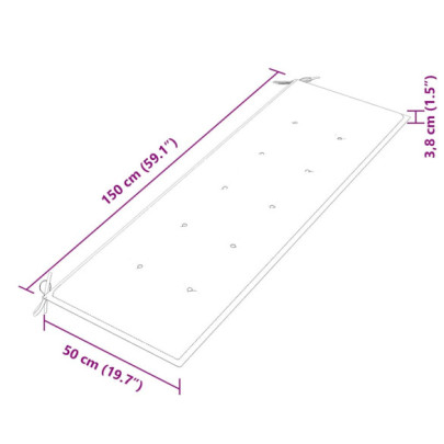 Bancă Grădină Lemn Tec cu Pernă - 150 cm | Livrare Gratuită