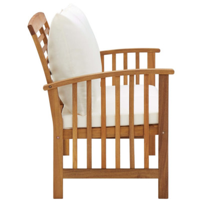 Bancă Grădină Lemn Acacia cu Perne | Livrare Gratuită