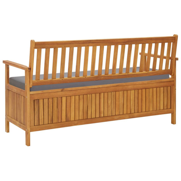 Bancă Grădină cu Depozitare - Lemn Acacia Natural - Pernă Inclusă