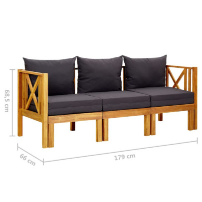 Bancă Grădină Extensibilă 3 Locuri - Lemn Acacia Masiv