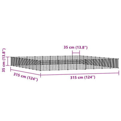 Cușcă Animale Oțel Modulară 36 Panouri Negru | Livrare Gratuită