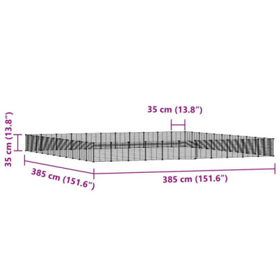 Cușcă Animale Companie Oțel Negru 44 Panouri 35x35 cm