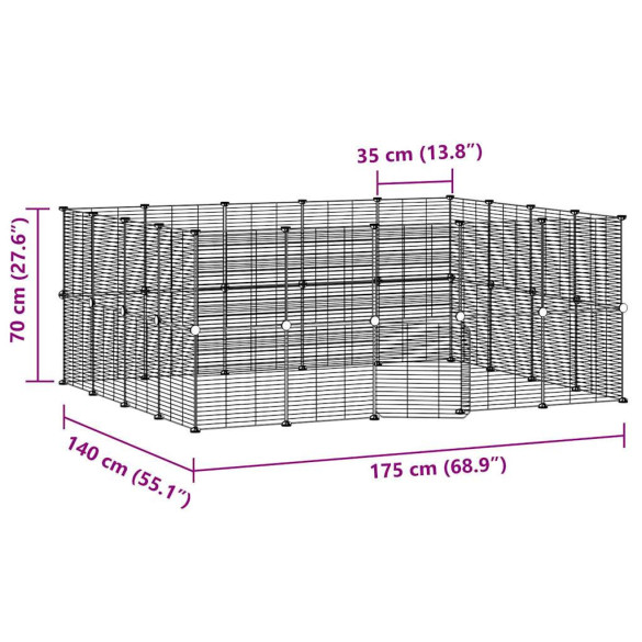 Cușcă Animale Companie Modulară Oțel 35x35 cm | Livrare Gratuită