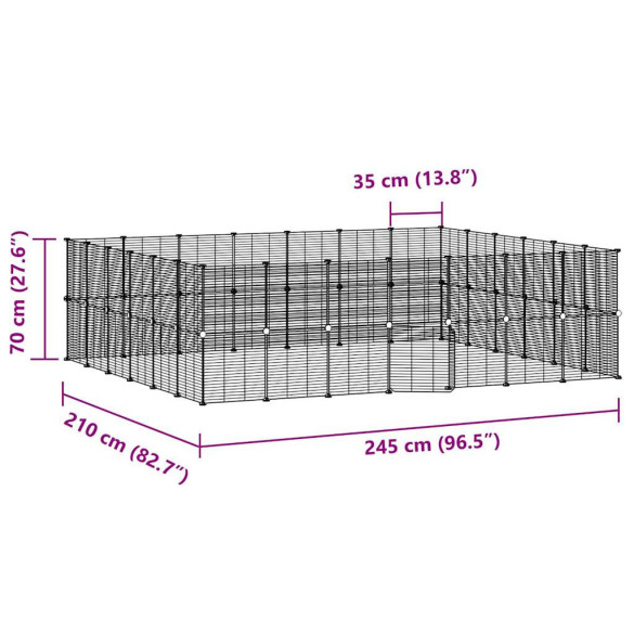 Cușcă Animale Companie Oțel Negru - Asamblare Modulară
