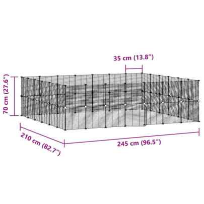 Cușcă Animale Companie Oțel Negru - Asamblare Modulară