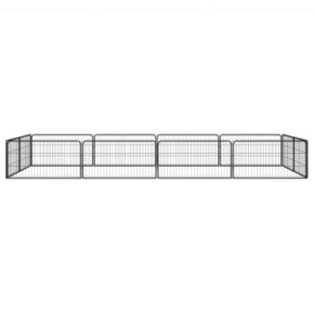 Țarc Câini Oțel 12 Panouri Negru 400x200 cm | Livrare Gratuită 2