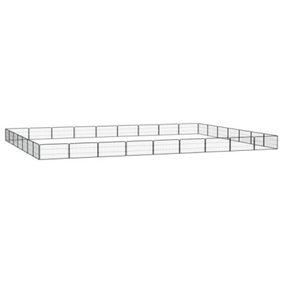 Țarc câini 32 panouri negru 100x50 cm oțel vopsit electrostatic