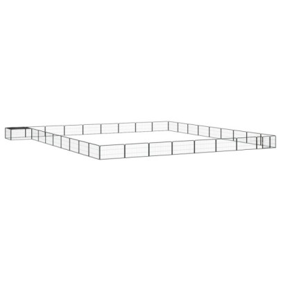 Țarc câini 36 panouri negru 100x50 cm oțel vopsit electrostatic
