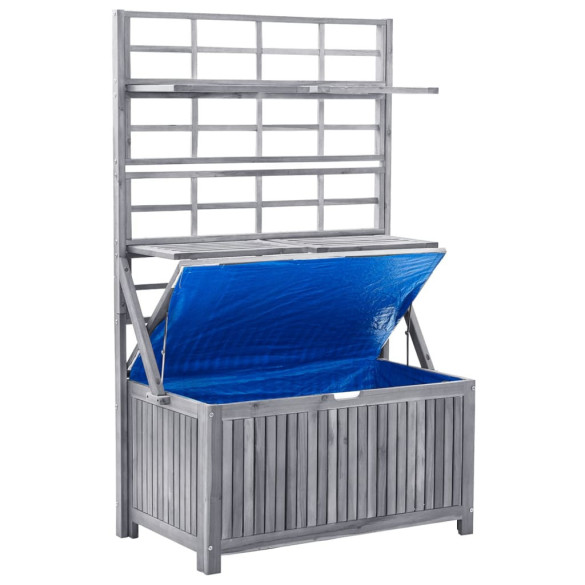 Cutie Depozitare cu Spalier Lemn Acacia - Gri 99x55x160cm