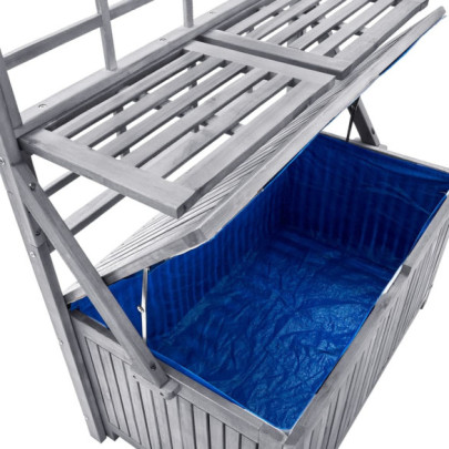 Cutie Depozitare cu Spalier Lemn Acacia - Gri 99x55x160cm