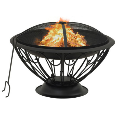 Vatră de foc cu vătrai - 75 cm - oțel - XXL